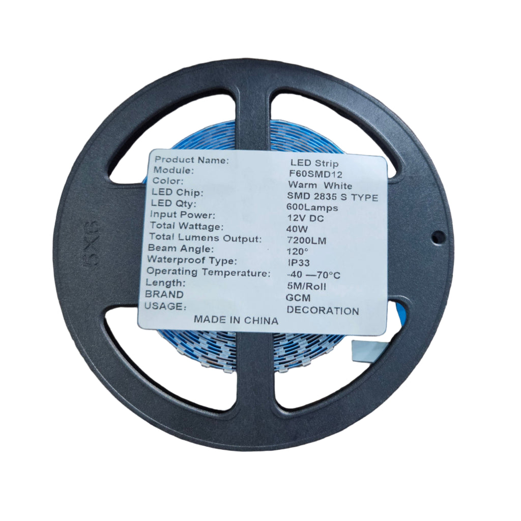 Zigzag Led Strip - Warm White - 600 LED - 12V DC - 40W - 5M/Roll