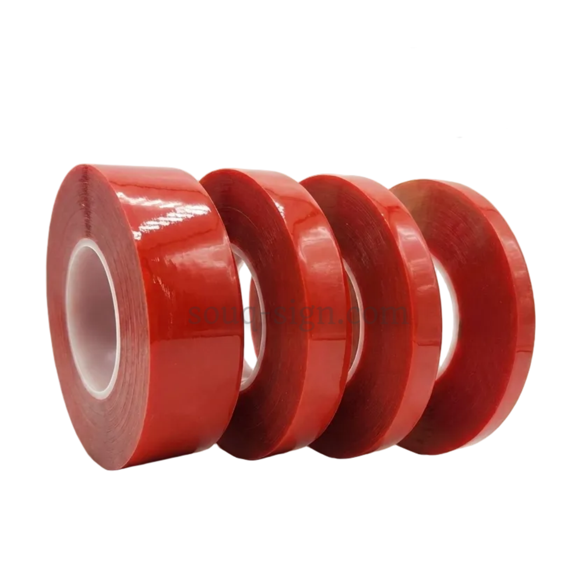 Red tape rolls on a white background