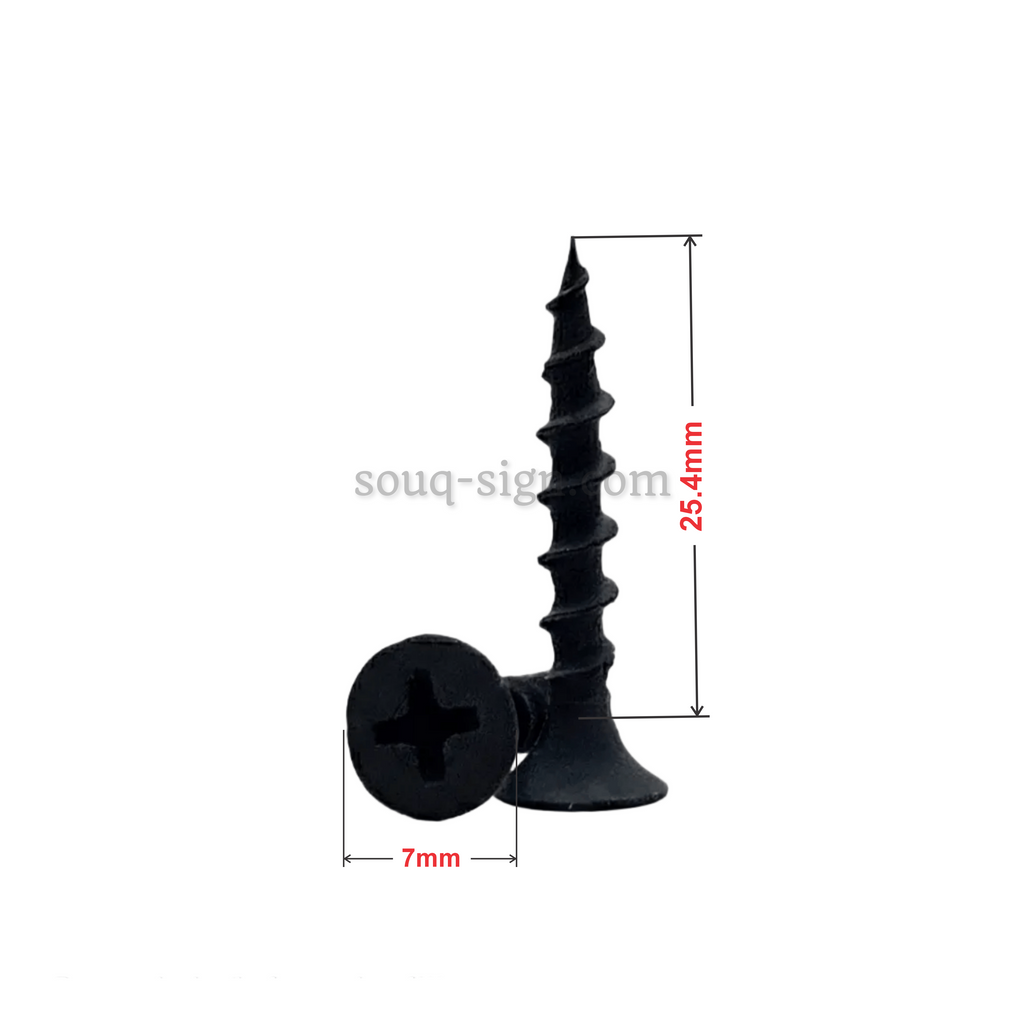 Drywall Screw Black - 7*25.4mm (7*1")