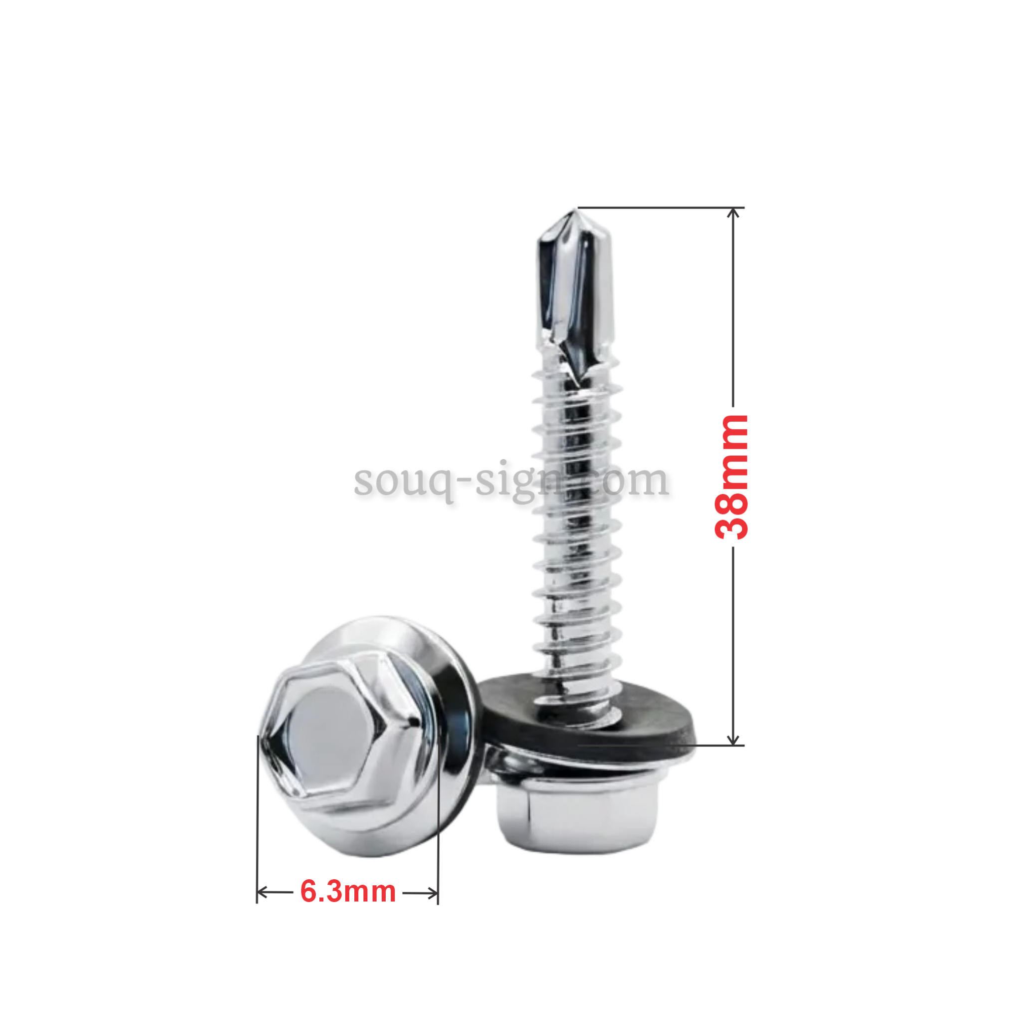 Self Drilling Screw with Washer - 6.3*38mm