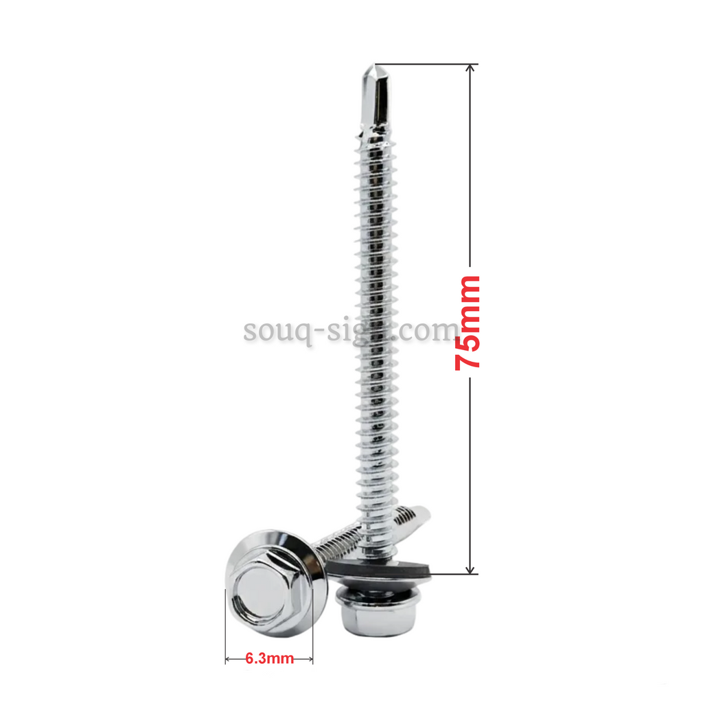 Self Drilling Screw with Washer 6.3*75mm