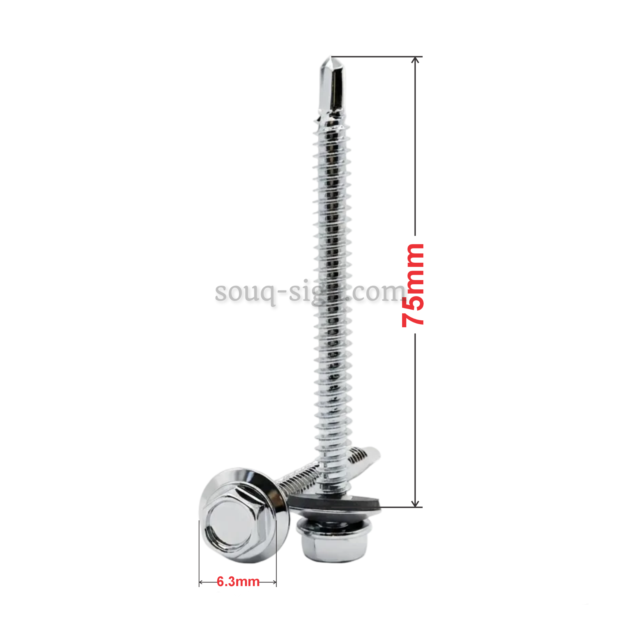 Self Drilling Screw with Washer 6.3*75mm