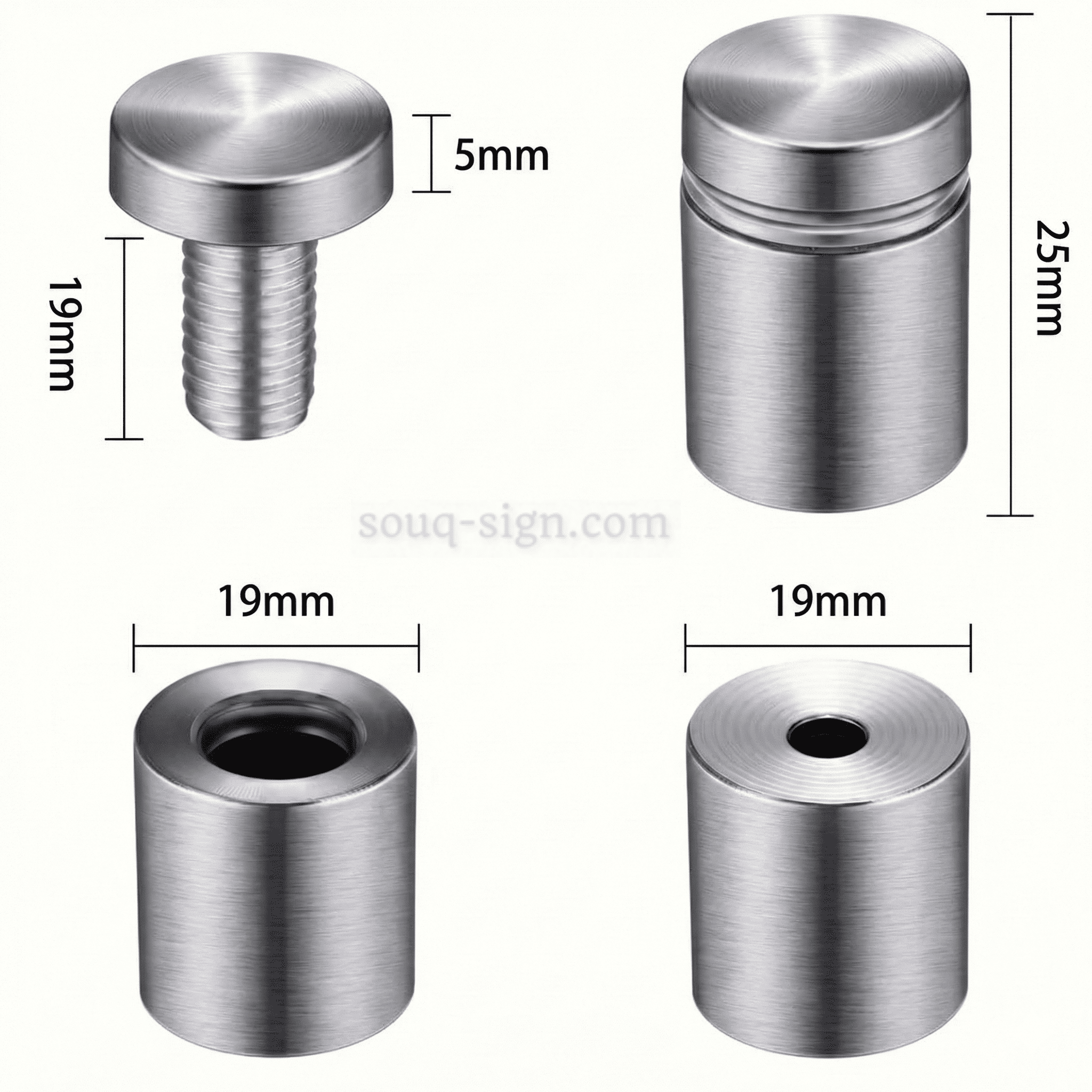 Stainless Steel Glass Clamps 19×25mm