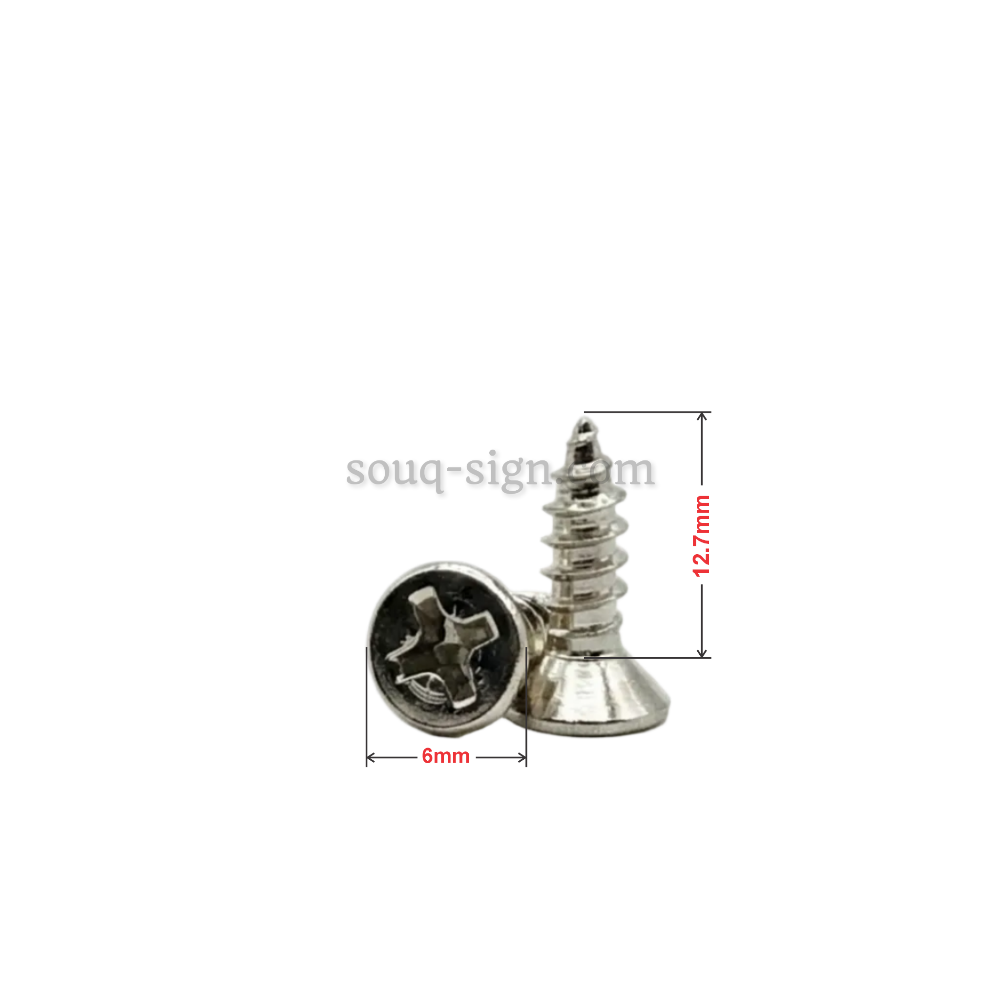 Tapping Screw (FH) Nickel - 6*12.7mm (6×1/2")